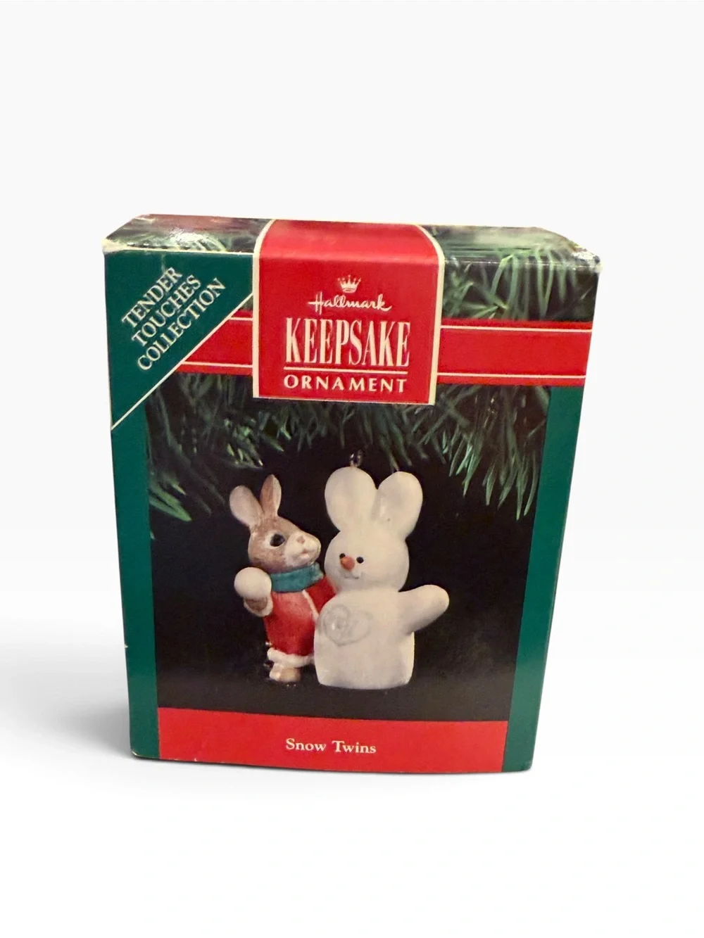 Hallmark 1991 Keepsake Ornament Tender Touches Collection Snow Twins Bunny